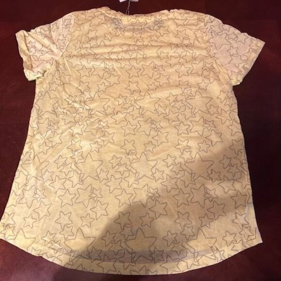 Ellison Womens Yellow Star Print Tee  Polyester/Rayon - Picture 7 of 7